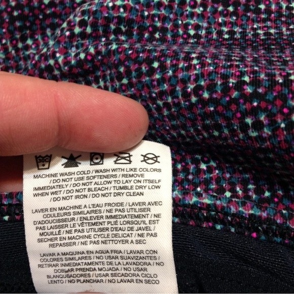 NIKE DRI-FIT Size Small Purple Gray Mint Cropped Workout Leggings Athletic Gym - Picture 9 of 9